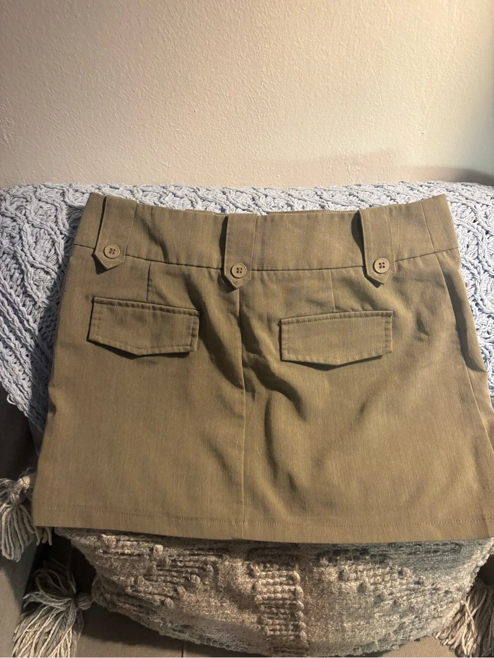 Princess Polly army green khaki mini skirt Size 8